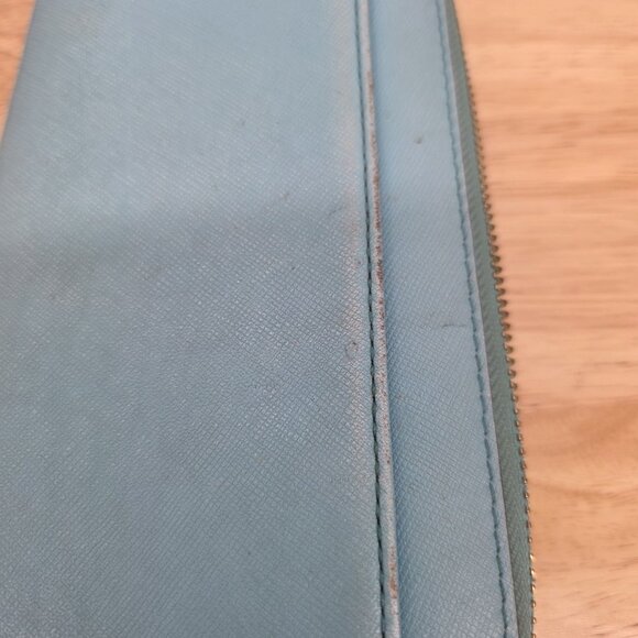 Kate Spade New York Round Zipper Wallet Cedar Street Lacey Light Blue - Picture 9 of 10